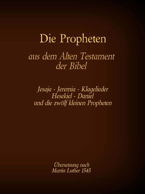 cover image of Die Propheten aus dem Alten Testament der Bibel